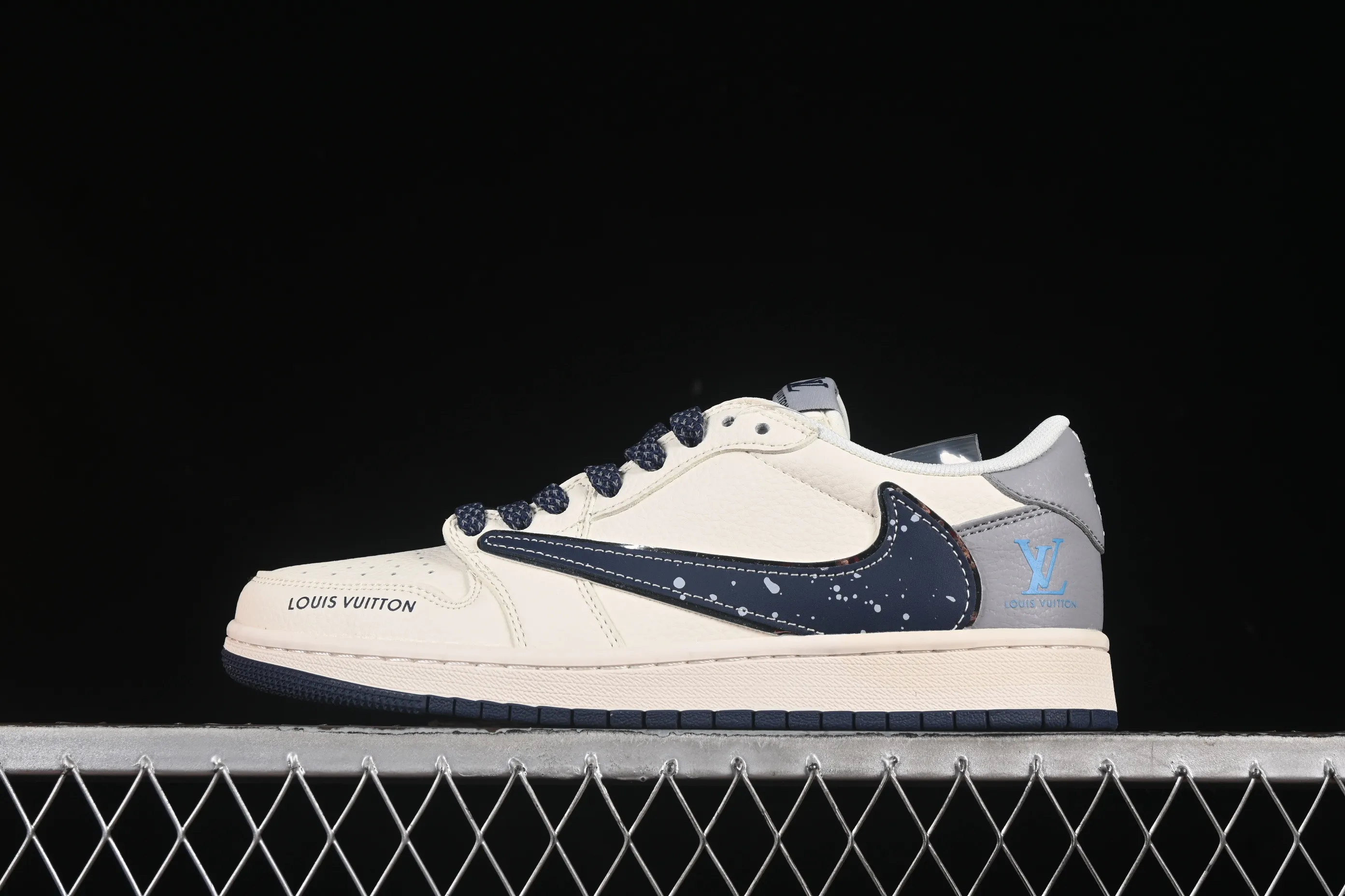 All categories Air Jordan Jordan series basketball shoes Air Jordan 1 Low High-end customized low-top sneakers Travis Scott x Fragment Design x Air Jordan 1 Low OG SP AJ1 LV joint name splash blue hook low-top cultural casual sneakers ZH2598-242